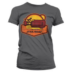Grå Star Wars T-shirt til damer med orange tryk af en speeder