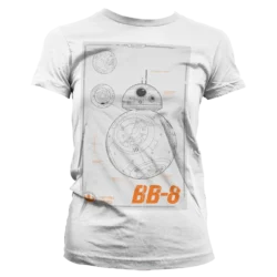 Hvid Star Wars BB-8 Blueprint Womens T-shirt