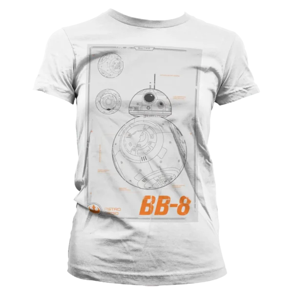 Hvid Star Wars BB-8 Blueprint Womens T-shirt