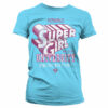 Lyseblå T-shirt til damer med Supergirl tekst på brystet