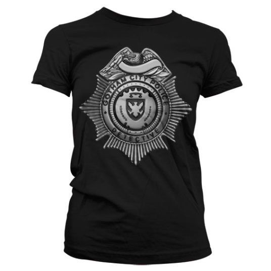 Sort T-shirt til damer med Gotham Police skilt trykt på brystet