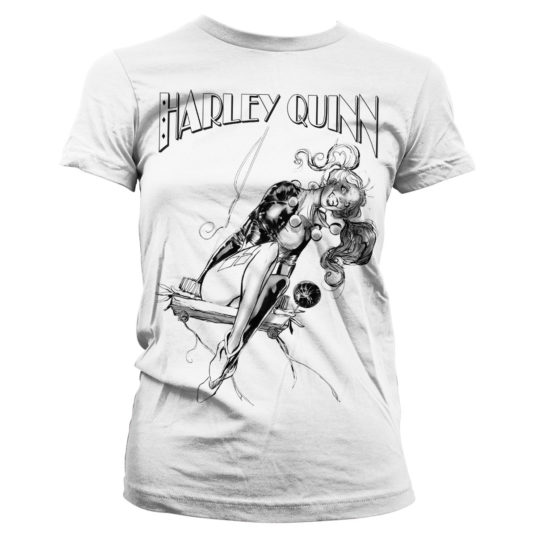 Hvis t-shirt til damer med Harley Quinn i stregtegning