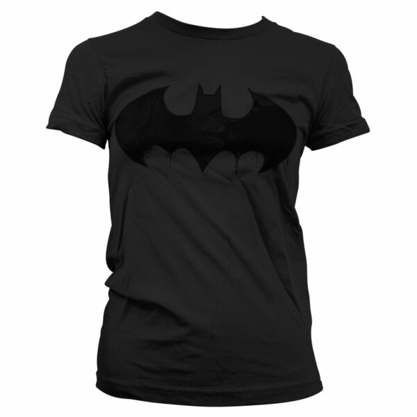 Sort T-shirt til damer med det klassiske logo helt i sort