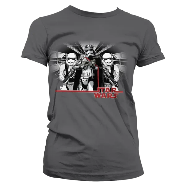 Grå T-shirt til damer med Captain Phasma trykt på brystet