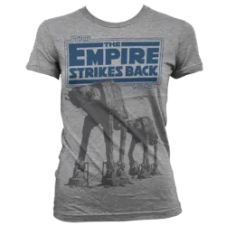 Grå Star Wars T-shirt til damer med AT-ATs trykt på brystet