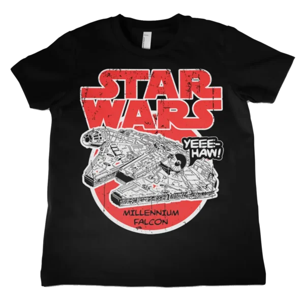 Sort Star Wars Millennium Falcon Børne T-Shirt