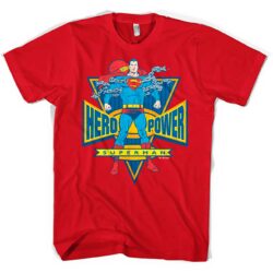 Rød Superman T-shirt Med Superman og teksten Hero Power