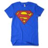 Blå Superman T-shirt til mænd med det klassiske logo på brystet