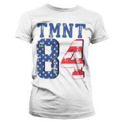 Hvid Turtles T-shirt til damer med TMNT 84 tryk