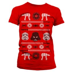 Rød Jule T-shirt til damer med Star Wars tema