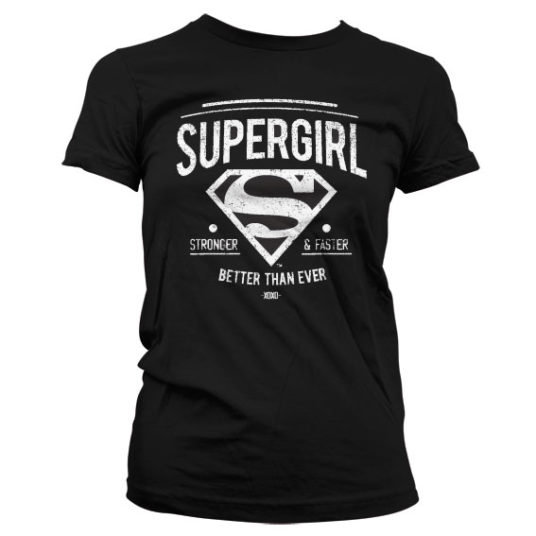 Sort Supergirl T-shirt til damer