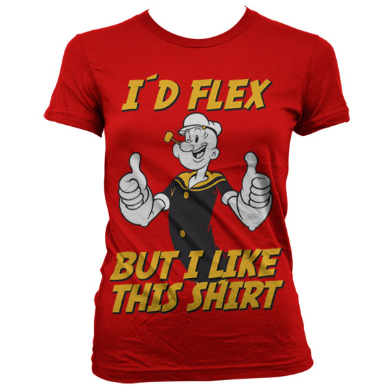 Rød Skipper Skræk T-shirt til Damer med i'd Flex but I like this shirt tryk
