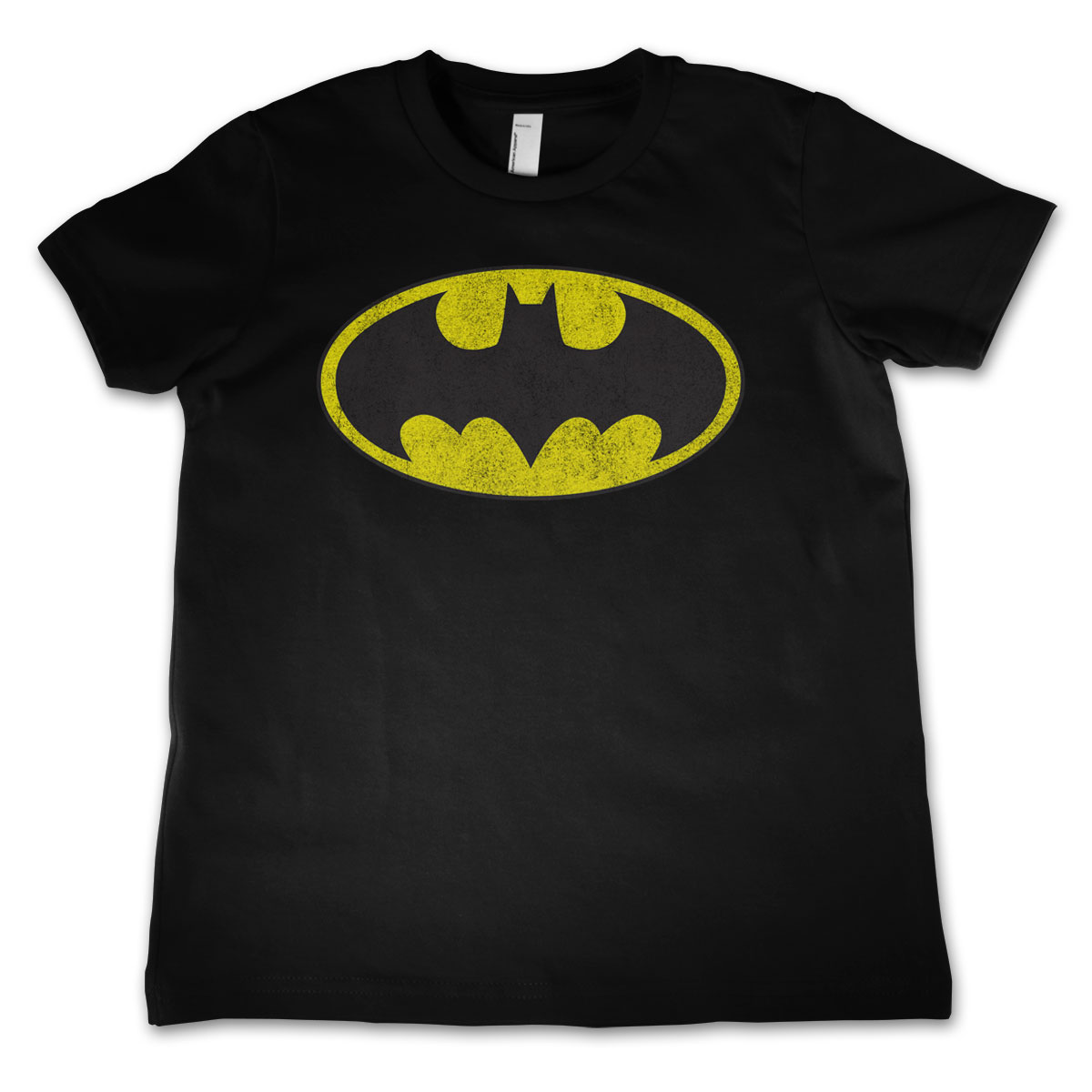 Sort Batman Distressed Logo Børne T-Shirt