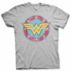 Grå Wonder Woman Logo Distressed T-shirt