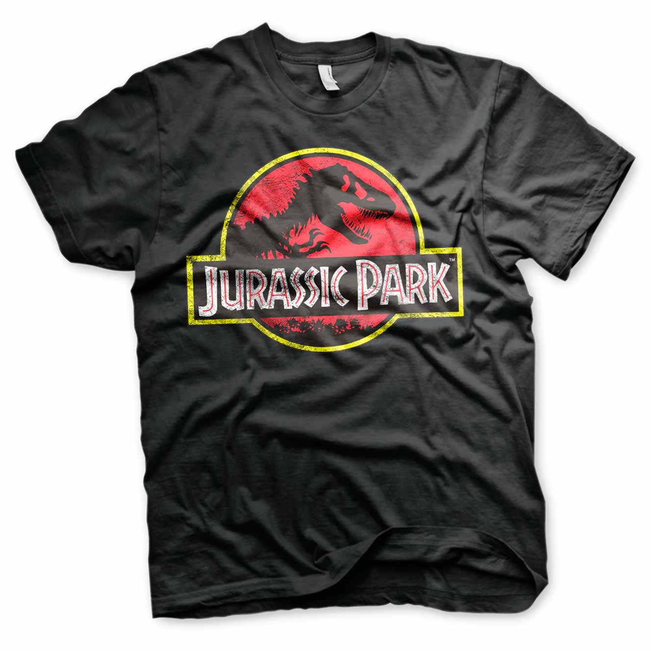 Sort Jurassic Park T-shirt med det klassiske logo trykt på brystet