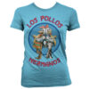 Lyseblå T-shirt til damer med Los Pollos Hermanos Logoet trykt på brystet