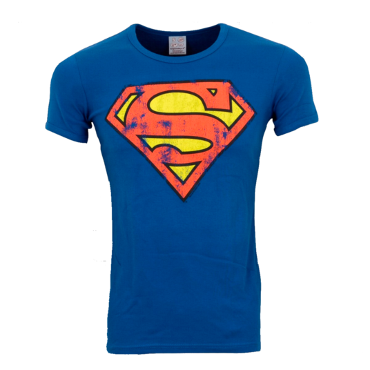 Blå Superman T-shirt i Slim Fit med det klassiske logo