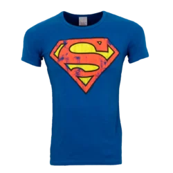 Blå Superman T-shirt i Slim Fit med det klassiske logo