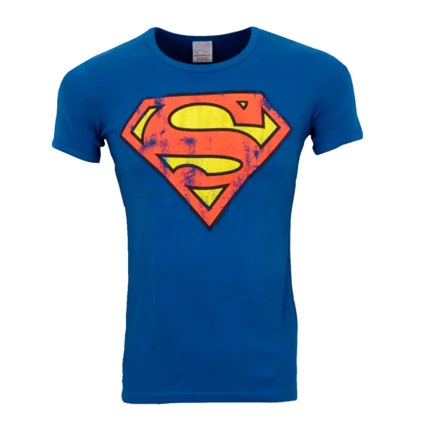 Blå Superman T-shirt i Slim Fit med det klassiske logo