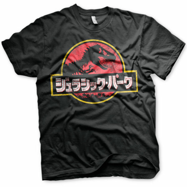 Sort Jurassic Park Japansk Logo T-shirt