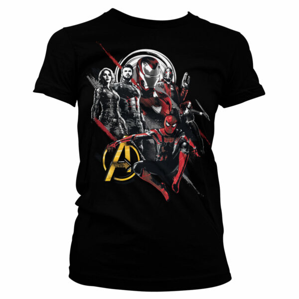 Sort Avengers T-shirt til damer med tryk