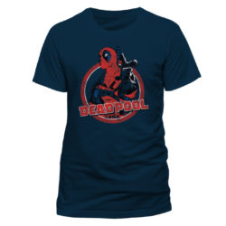 Navy Blue Deadpool Character T-shirt