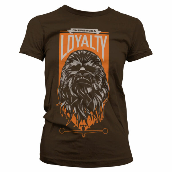Brun Chewbacca T-shirt til damer med Loyalty trykt på brystet