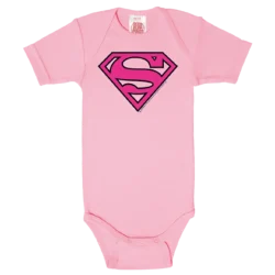 Lyserød Supergirl Logo Baby Body