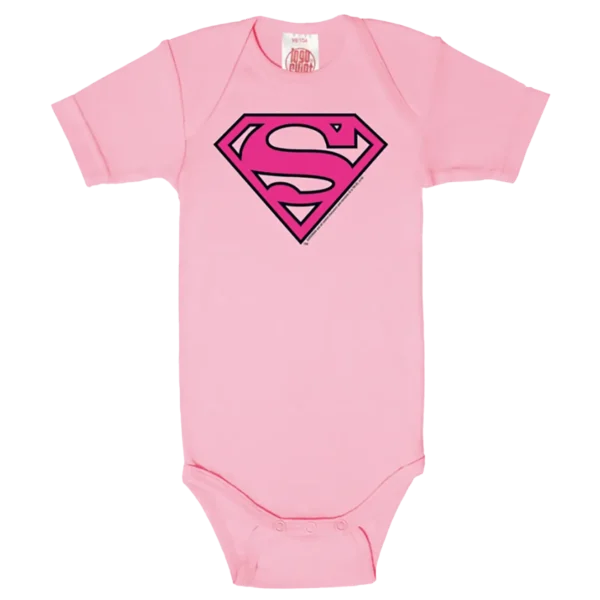 Lyserød Supergirl Logo Baby Body