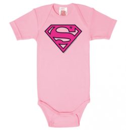 Lyserød Supergirl Logo Baby Body