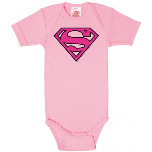 Lyserød Supergirl Logo Baby Body