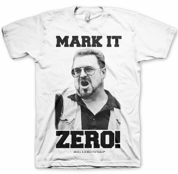 Hvid The Big Lebowski Mark It Zero T-shirt