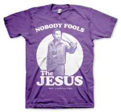 Lilla The Big Lebowski Nobody Fools The Jesus T-shirt