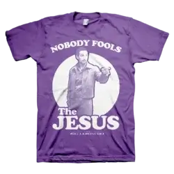 Lilla The Big Lebowski Nobody Fools The Jesus T-shirt