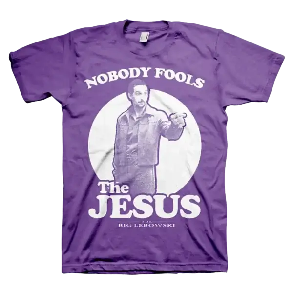 Lilla The Big Lebowski Nobody Fools The Jesus T-shirt