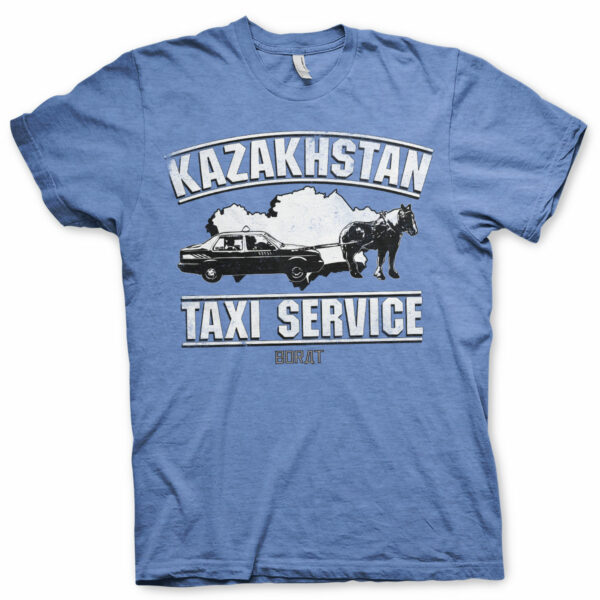 Blå Borat Kazakhstan Taxi Service T-shirt