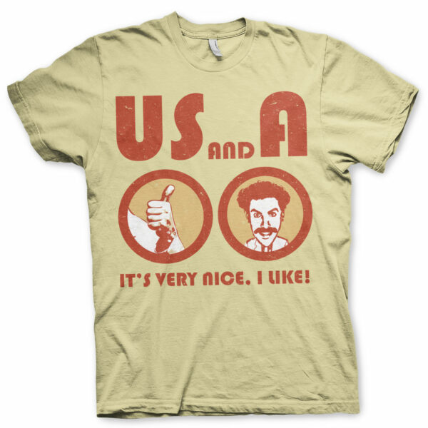 Sandfarvet Borat US and A T-shirt
