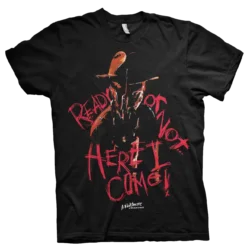 Sort Nightmare On Elm Street Here I Come T-shirt
