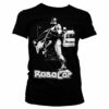 Sort T-shirt til damer med RoboCop Plakaten tryk