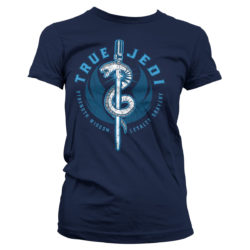 Navy blå Star Wars t-shirt til damer med True Jedi trykt på brystet