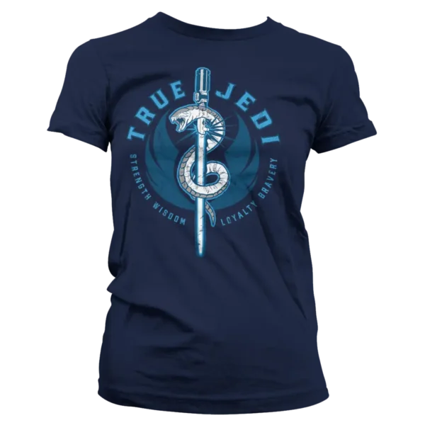 Navy Blue Star Wars True Jedi T-shirt Dame