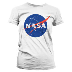 Hvid T-shirt til Damer med NASA logo trykt på brystet