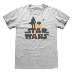 Grå Star Wars The Mandalorian Silhouette T-shirt