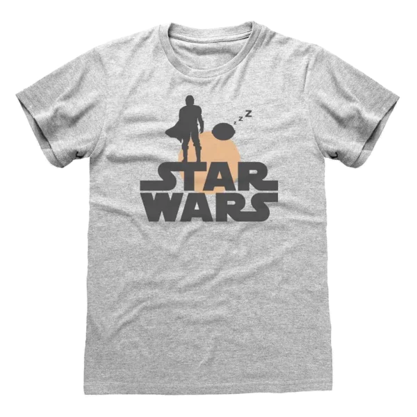 Grå Star Wars The Mandalorian Silhouette T-shirt