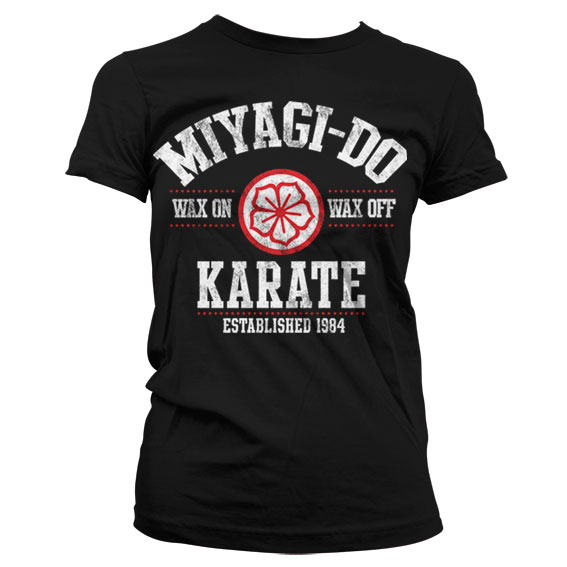 Sort T-shirt til damer med Miyagi-Do Karate tryk på brystet