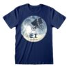 Navy blå E.T. T-shirt med det klassiske billede af Elliot flyvende på sin cykel foran månen
