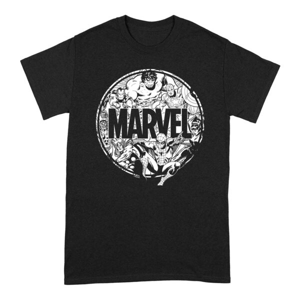 Sort MARVEL Black and White T-shirt