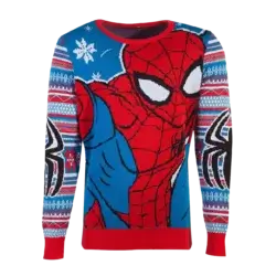 Rød Spider-Man Strikket Julesweater