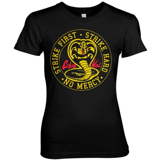 Sort Cobra Kai Dame T-shirt med Cobra Kai logo på brystet