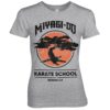 Grå Miyagi Do Karate School T-shirt til damer med Miyagi Do logo på brystet
